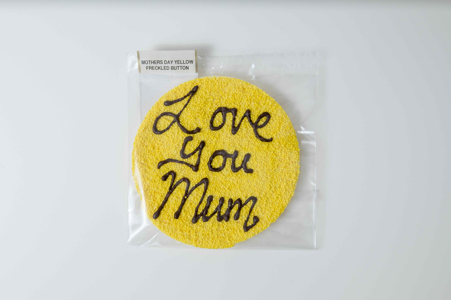 Big Mother's Day Freckle Button - Yellow Freckles with White Chocolate