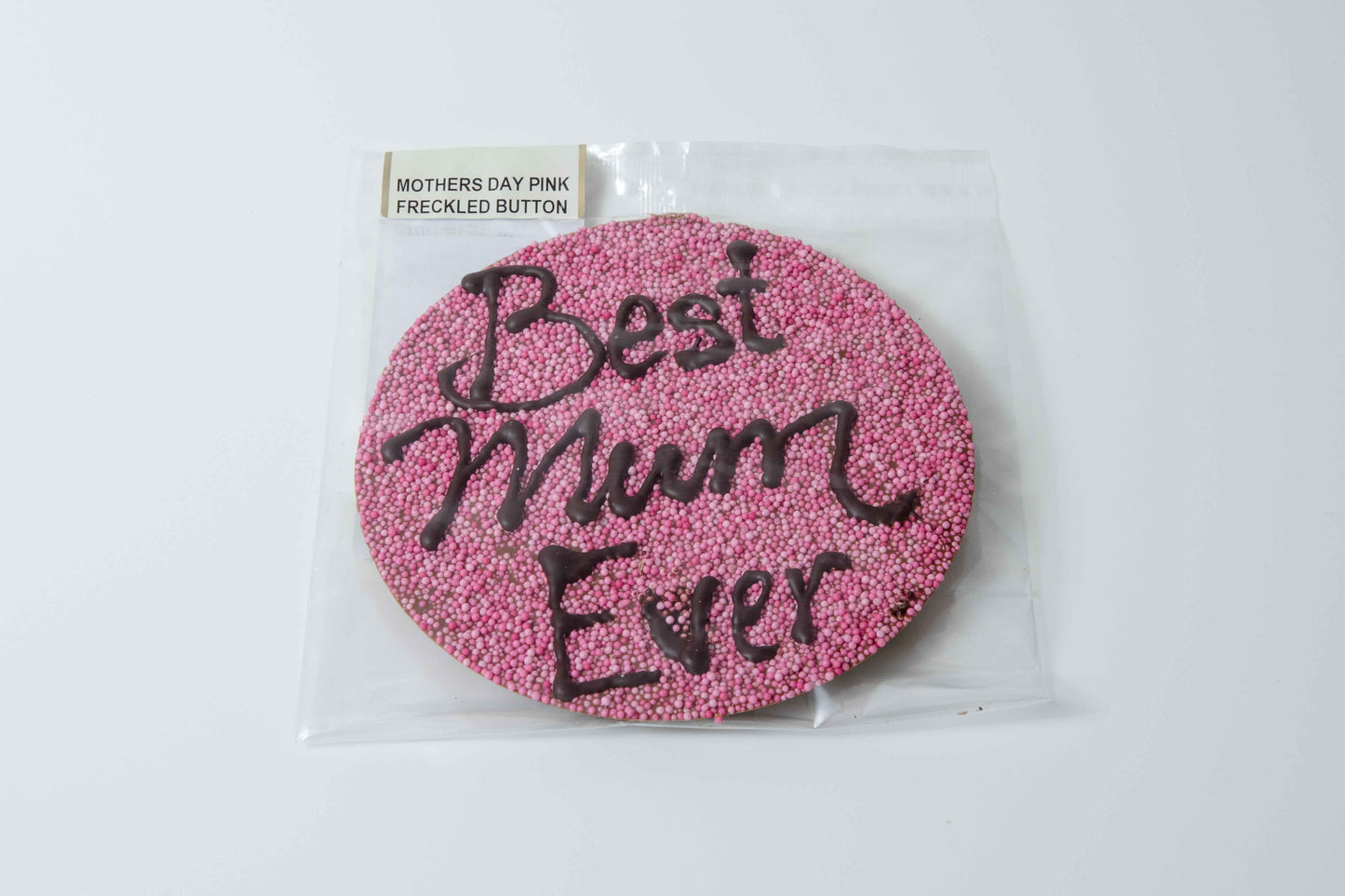 Big Mother's Day Freckle Button - Pink Freckles with Milk Chocolate
