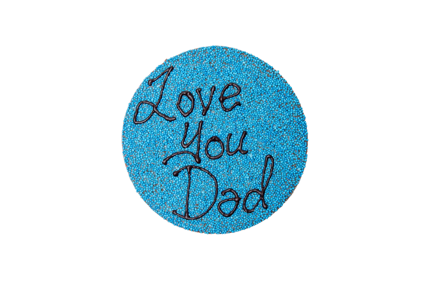 Big Father's Day Freckle Button - Blue Freckles with Dark Chocolate