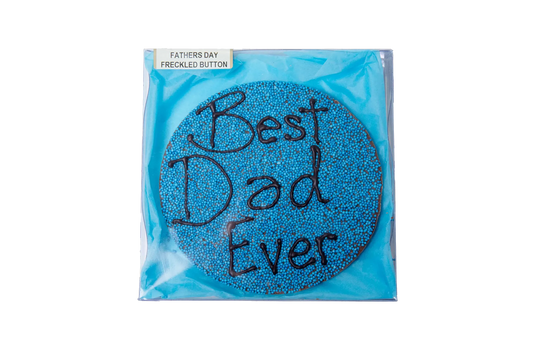 Big Father's Day Freckle Button - Blue Freckles with Dark Chocolate