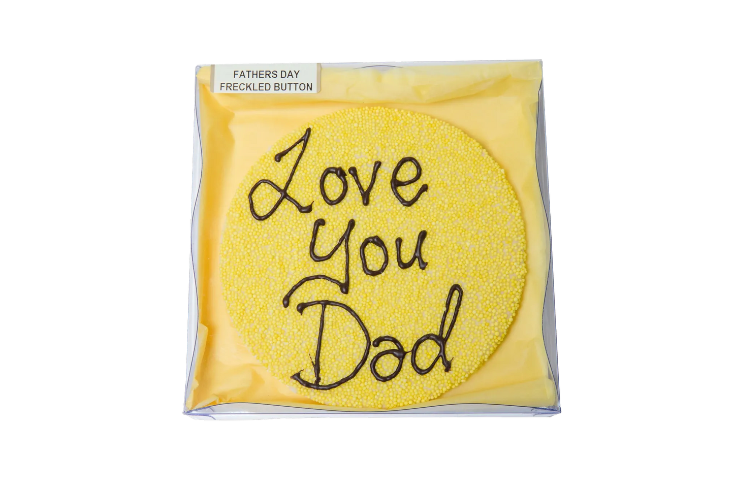 Big Father's Day Freckle Button - Yellow Freckles with White Chocolate