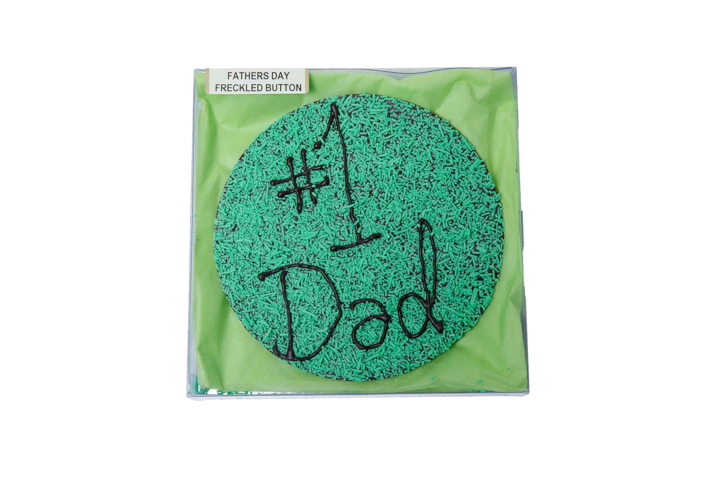 Big Father's Day Freckle Button - Green Freckles with Milk Chocolate