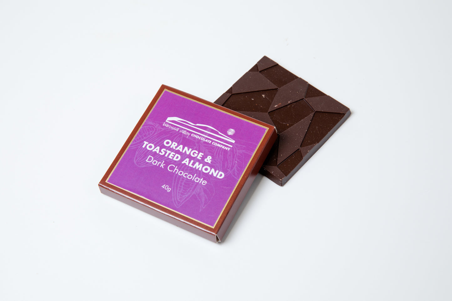 Dark Chocolate with Orange & Toasted Almond 40g Block
