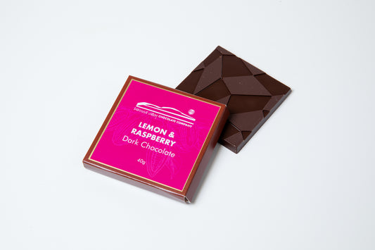 Dark Chocolate with Lemon & Raspberry 40g Block