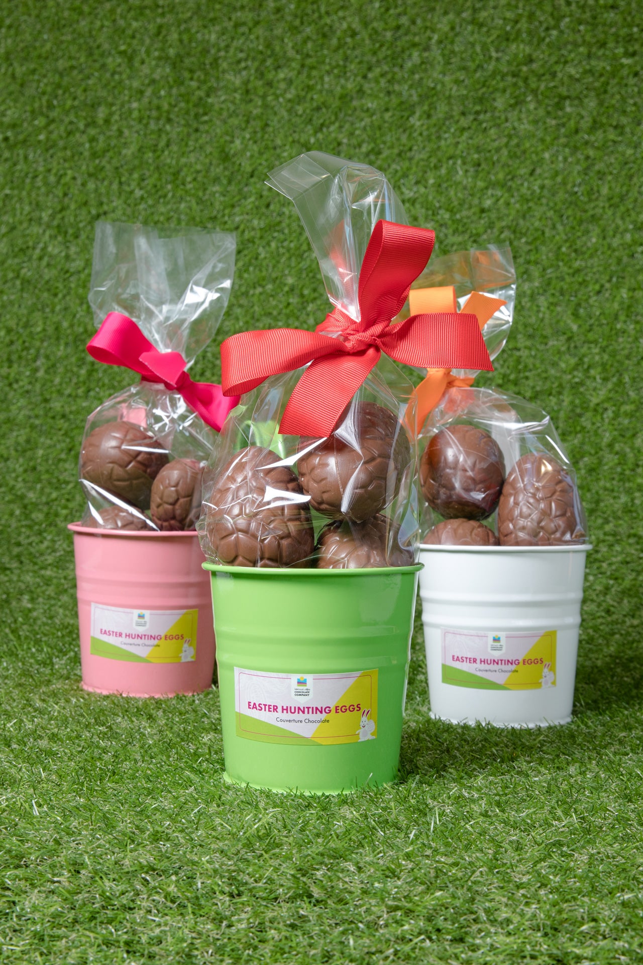 Small Hollow Easter Eggs in Hanging Bucket MC