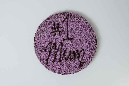 Giant Mother's Day Freckle Button - Purple Freckles with Dark Chocolate