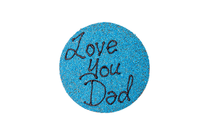 Big Father's Day Freckle Button - Blue Freckles with Dark Chocolate