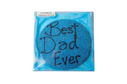 Big Father's Day Freckle Button - Blue Freckles with Dark Chocolate