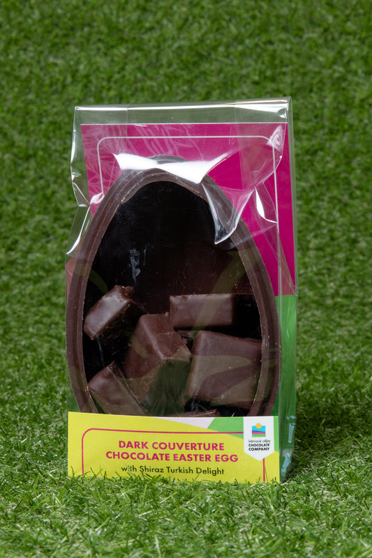 Easter Egg filled with Dark Chocolate Covered Shiraz Turkish Delight
