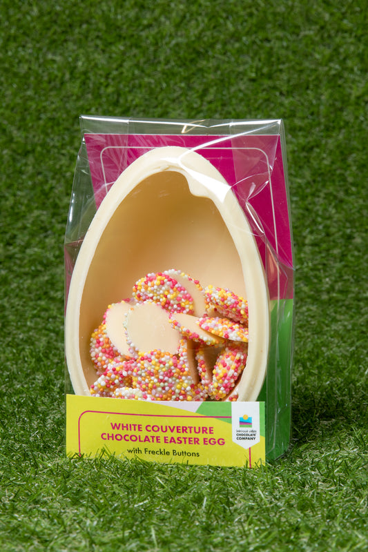Easter Egg with White Chocolate Freckle Buttons